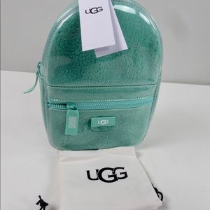 UGG Dannie II Mini Clear TPU Faux Sheepskin Fur Backpack NWT